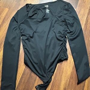 Elegant Black Long Sleeve Bodysuit